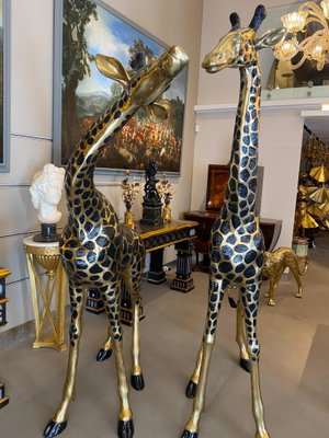 Large Brass Giraffe Figurines, 1990s, Set of 2-MBH-1731273