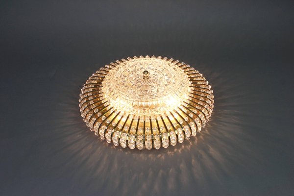 Large Brass Glass and Acrylic Glass Bead Wall Lights from Hillebrand, Germany, 1960s, Set of 2-UGR-1085397