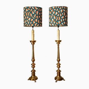 Large Brass Lamps, Set of 2-VKM-1065707