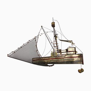 Large Brass Maria Fishing Boat by Curtis Jeré-RY-843397