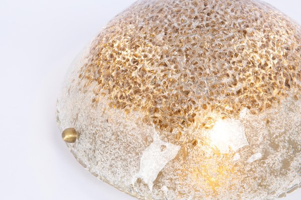 Large Brass & Murano Glass Flush Mount attributed to Hillebrand, Germany, 1970s-UGR-1776499