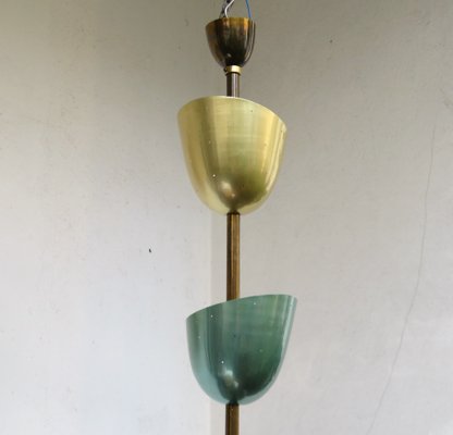 Large Brass Painted Aluminum Ceiling Light, 1950s-EY-1216142