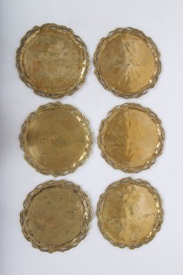 Large Brass Plates, Set of 6-DQ-1279237