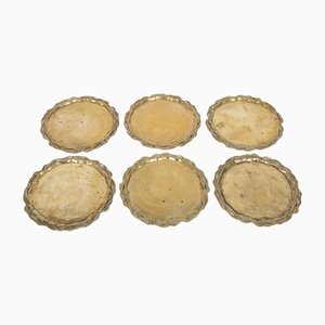 Large Brass Plates, Set of 6-DQ-1279237