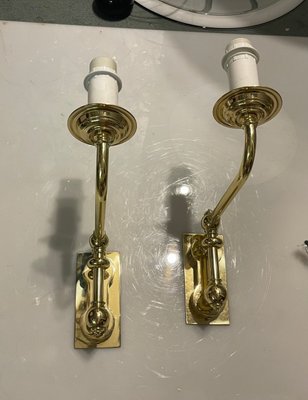 Large Brass Sconces by Estruia, 1980s, Set of 2-JJC-1720458