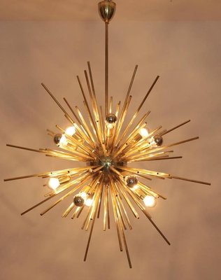 Large Brass Sputnik Chandelier, 1980s-VLZ-631897