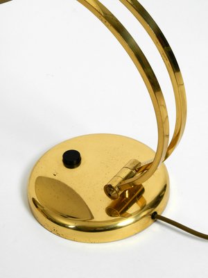 Large Brass Table Lamp with Adjustable Neck & Lampshade from Hillebrand, 1970s-RR-777151