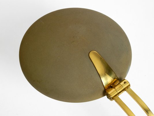 Large Brass Table Lamp with Adjustable Neck & Lampshade from Hillebrand, 1970s-RR-777151