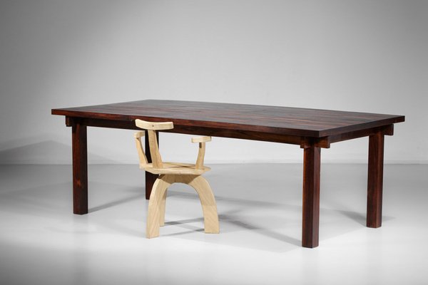 Large Brazilian Solid Wood Dining Table, 1960s-YU-1133309