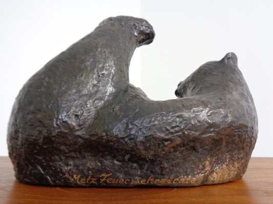 Large Bronze Bear with Baby Bear, 1960s-RDW-1419620