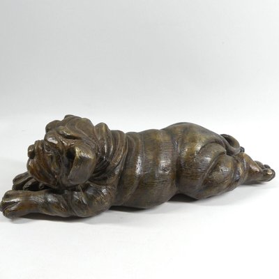 Large Bronze Bulldog Sculpture, 1970s-RCH-1720460