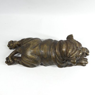 Large Bronze Bulldog Sculpture, 1970s-RCH-1720460