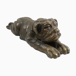 Large Bronze Bulldog Sculpture, 1970s-RCH-1720460