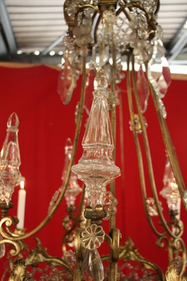 Large Bronze & Crystal 10-Light Chandelier, 19th Century-KMQ-868927