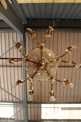 Large Bronze & Crystal 10-Light Chandelier, 19th Century-KMQ-868927