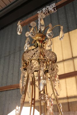 Large Bronze & Crystal 10-Light Chandelier, 19th Century-KMQ-868927