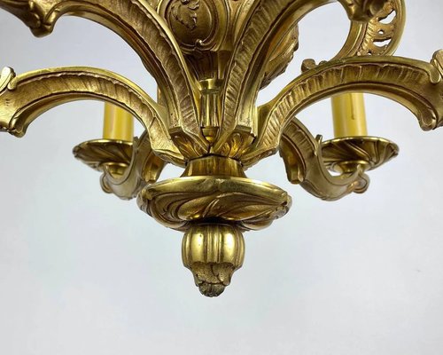 Large Bronze French Chandelier, 1950s-GYX-1357506