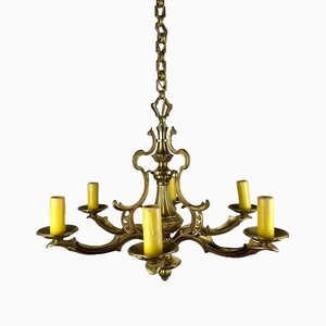 Large Bronze French Chandelier, 1950s-GYX-1357506