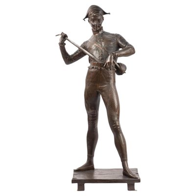 Large Bronze Sculpture of Harlequin by Paul Dubois-WFS-2034153