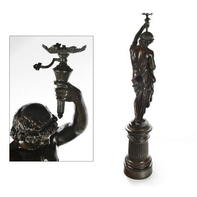 Large Bronze Sculpture with Brown Patina-NQ-850594