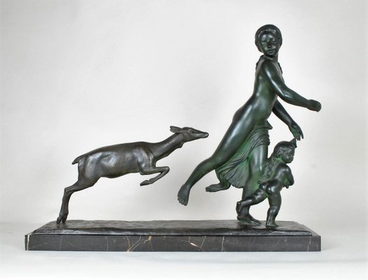 Large Bronze Woman by G. Gori, 1930s-SYQ-799243