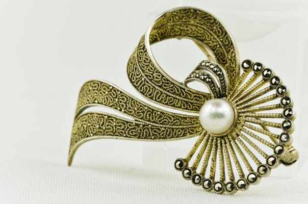 Large Brooch with Pearl by Theodor Fahrner, Germany, 1935-LOB-947465