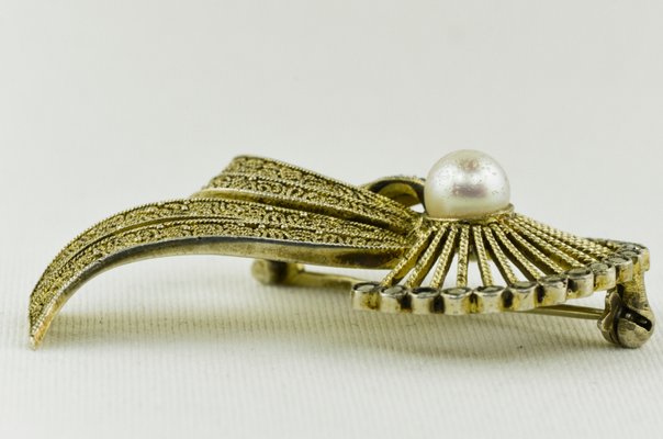 Large Brooch with Pearl by Theodor Fahrner, Germany, 1935-LOB-947465