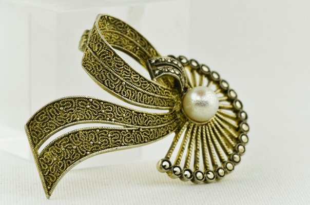 Large Brooch with Pearl by Theodor Fahrner, Germany, 1935-LOB-947465