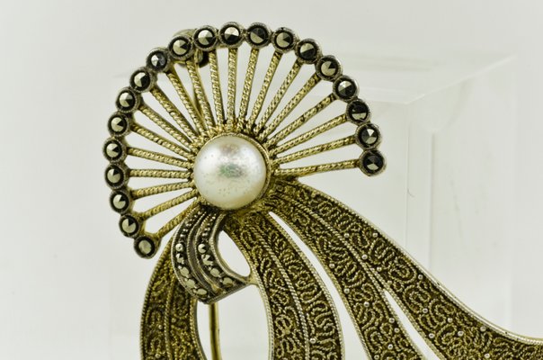 Large Brooch with Pearl by Theodor Fahrner, Germany, 1935-LOB-947465