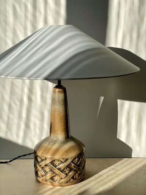 Large Brown Ceramic Table Lamp from Søholm, 1960s-ARN-578518