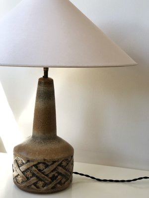 Large Brown Ceramic Table Lamp from Søholm, 1960s-ARN-578518