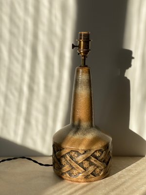 Large Brown Ceramic Table Lamp from Søholm, 1960s-ARN-578518