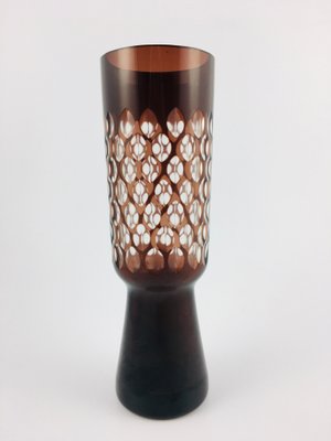 Large Brown Stained Glass Vase, 1960s-UWE-1435781