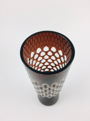 Large Brown Stained Glass Vase, 1960s-UWE-1435781