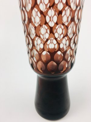 Large Brown Stained Glass Vase, 1960s-UWE-1435781