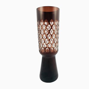 Large Brown Stained Glass Vase, 1960s-UWE-1435781