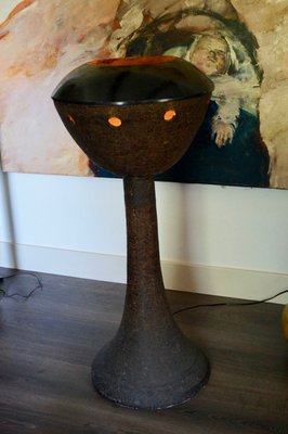 Large Brutalist Ceramic Floor Lamp, Netherlands, 1960s-DVX-1324879