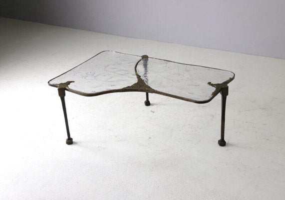 Large Brutalist Coffee Table in Forged Bronze by Lothar Klute, 1986-DXL-1791290