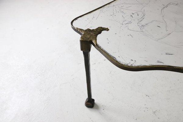 Large Brutalist Coffee Table in Forged Bronze by Lothar Klute, 1986-DXL-1791290