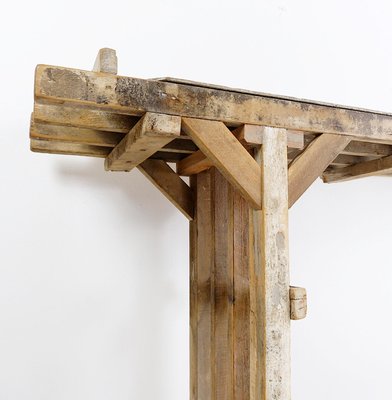 Large Brutalist Console Table with Patina Wood-NYF-2018921