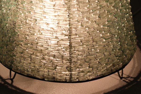 Large Brutalist Glass Cone Floor Lamp-GCG-1123920