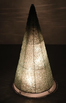 Large Brutalist Glass Cone Floor Lamp-GCG-1123920