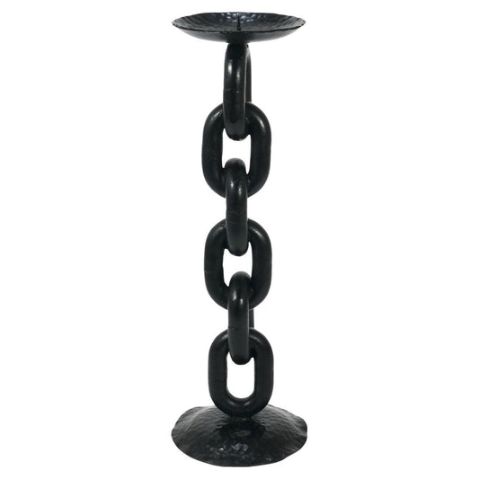 Large Brutalist Iron Chain Link Candleholder, 1970