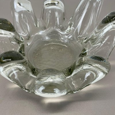 Large Brutalist Lucid Glass Bowl Element Shell Ashtray, France, 1970s-QZ-1815000