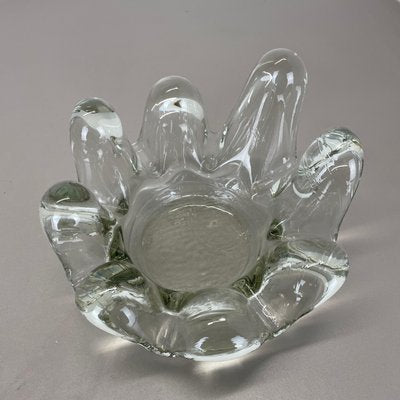 Large Brutalist Lucid Glass Bowl Element Shell Ashtray, France, 1970s-QZ-1815000