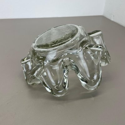 Large Brutalist Lucid Glass Bowl Element Shell Ashtray, France, 1970s-QZ-1815000