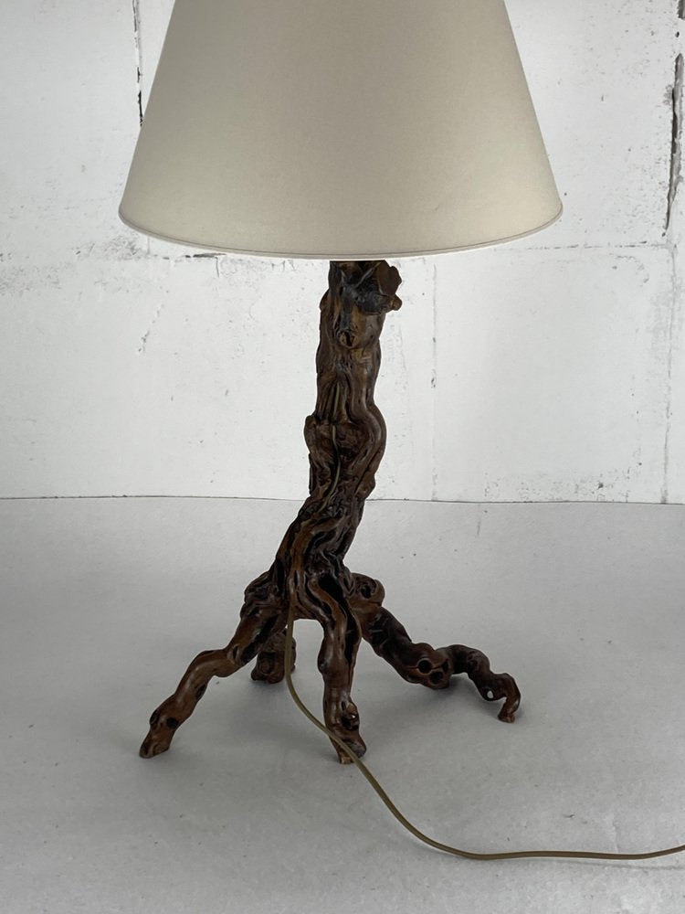 Large Brutalist Organic Vine Branch Lamp, France, 1950s