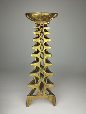 Large Brutalist Sculptural Floor Candleholder in Bronze, 1960s-SFQ-1818561