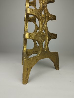 Large Brutalist Sculptural Floor Candleholder in Bronze, 1960s-SFQ-1818561