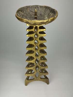 Large Brutalist Sculptural Floor Candleholder in Bronze, 1960s-SFQ-1818561